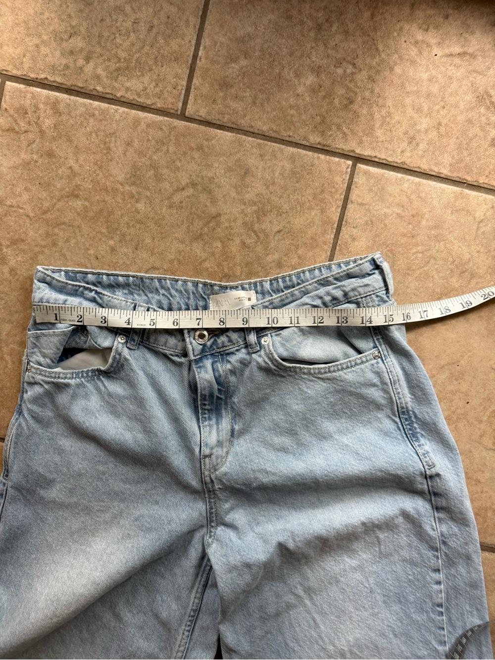 Zara light blue denim wide leg jeans - Picture 5 of 7